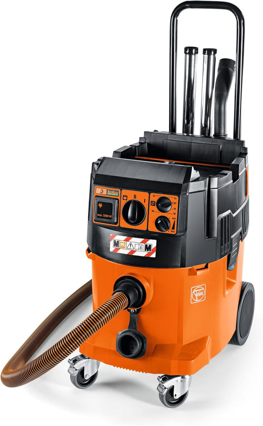 FEIN Nat-/droogzuiger Dustex 35 MX AC, 1380 W Zuiger van stofklasse M met volautomatische filterreiniging voor bevestiging van verschillende koffersystemen inclusief uitgebreide accessoires.