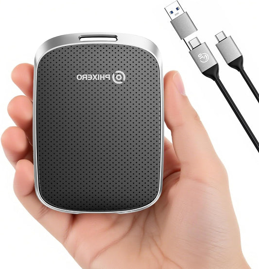 PHIXERO Half-Height Portable 2TB SSD, 5GBPS Type-C, 128G-4T variants for ultra-fast data storage - QUORE