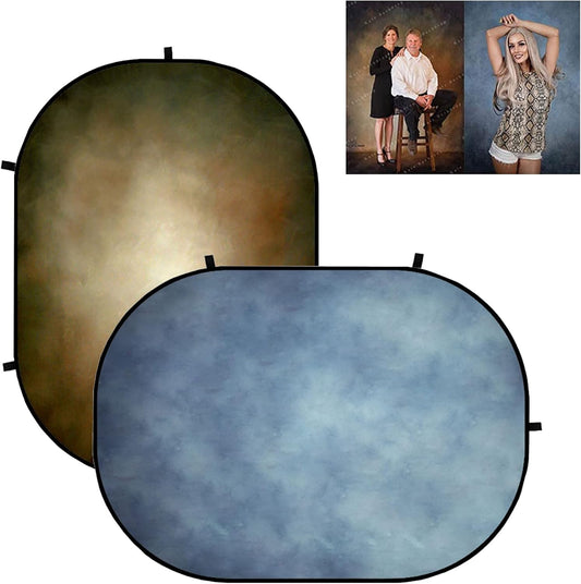 Kate Vouwachtergrond Opvouwbare Achtergrond Draagbare Achtergronden Pop Up Achtergronden Foto Achtergrond 1,5 x 2 m, Bruin/Blauw