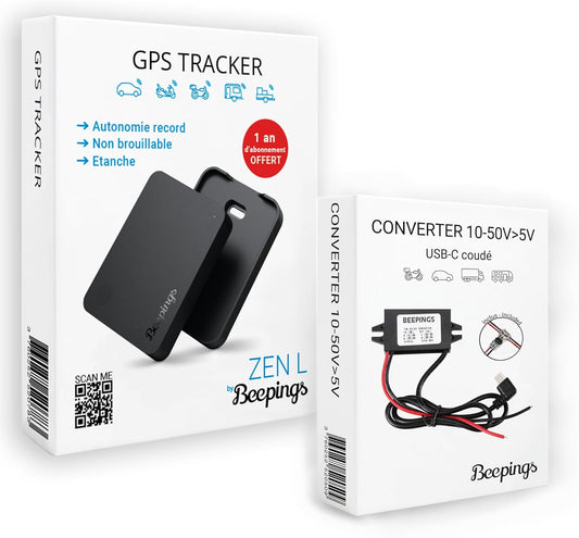 PACK GPS-Tracker ZEN L + 10V-50V spanningsomvormer