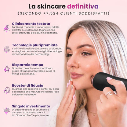 Diamond Pro Peeling met diamantpoeder, professionele mee-eterafzuiger, microdermabrasie, gezichtsreiniging, mee-eterverwijderaar, poriënextractor, 4-in-1 apparaat