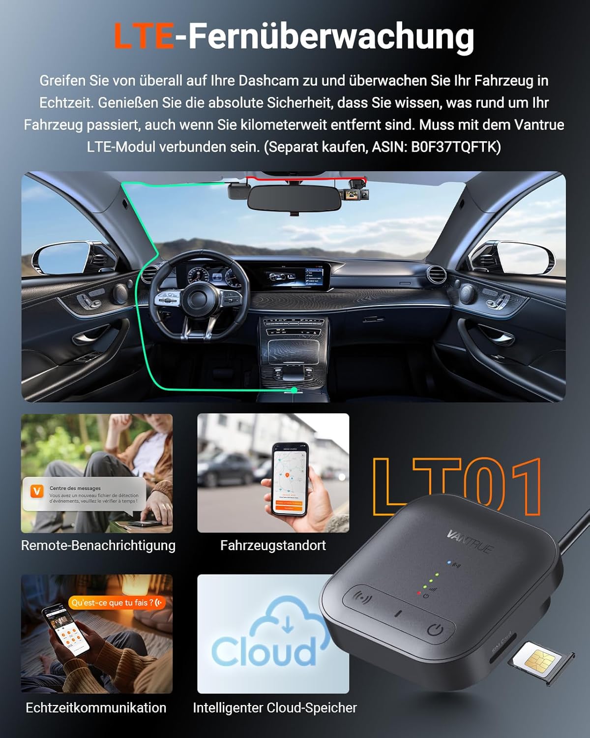 Dashcam Auto – Autocamera – Dashboardcamera – Rijcamera – Camerasysteem Auto – Driekanaals Opname Voor Binnen En Achter – Spraakbediening