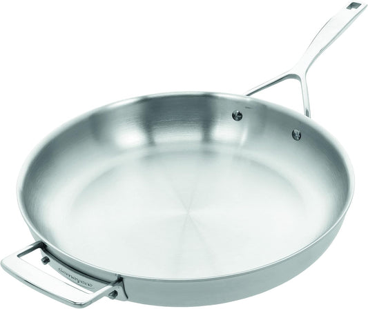 Demeyere Frying pan Essential 5 - Frying pan in stainless steel, suitable for all heat sources, incl. induction and oven, Energy efficient and fast heat conduction, 30 years guarantee - Ø 30 cm