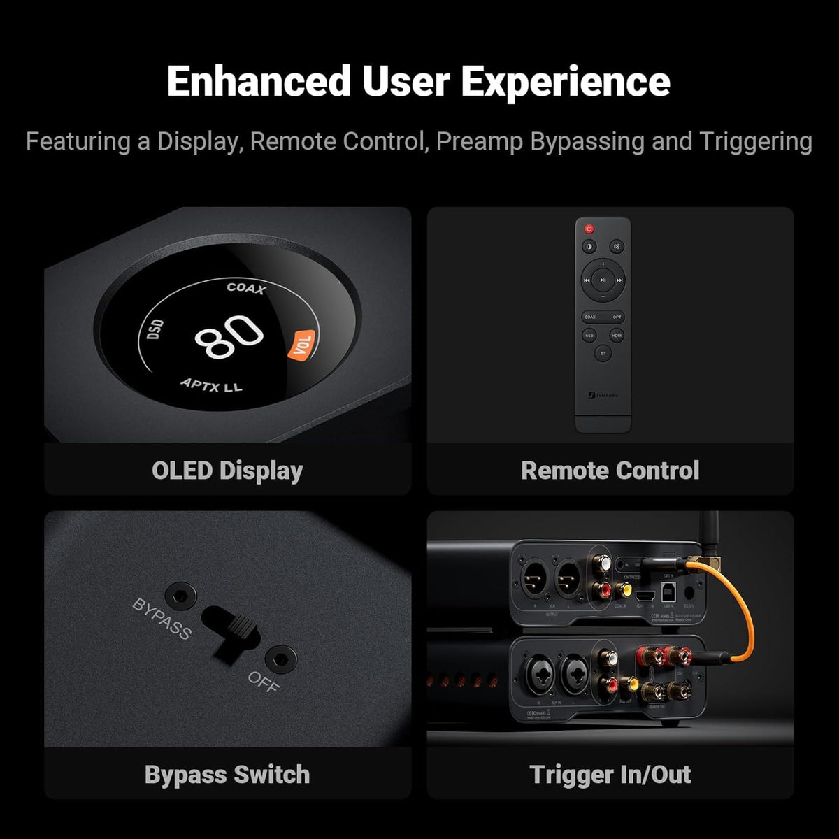 Fosi Audio ZD3 DAC Voorversterker, Volledig Gebalanceerde Digitaal naar Analoog Audioconverter met ES9039Q2M, Bluetooth/USB/Optical/COAX/TV HDMI ARC-Ingang, XLR/RCA Uitgang, met Afstandsbediening