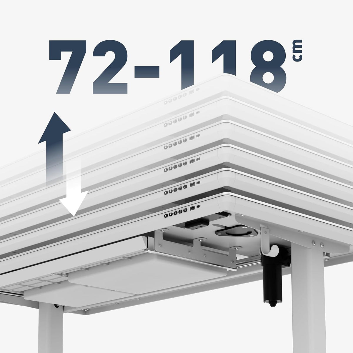 MARK ADLER Leader 8.5 | Electric Desk Height Adjustable | Matte Glass Plate | USB-C & Wireless Charging Function | Memory Function | Drawer | 120 x 60 cm | White - QUORE