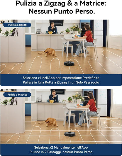 Proscenic Q8 Max Robotstofzuiger met dweilfunctie, 6000 Pa, 200 min stofzuiger, robot met afzuigstation, 3 liter stofzak, intelligente lasernavigatie met 5 kaarten, bediening via app, Alexa, Google