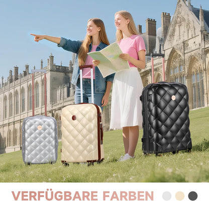 HOMELUX Kofferset 3-delig hardshell reiskoffer ABS lichte trolley rolkoffer hardshell koffer set - M-L-XL, beige, set, kofferset