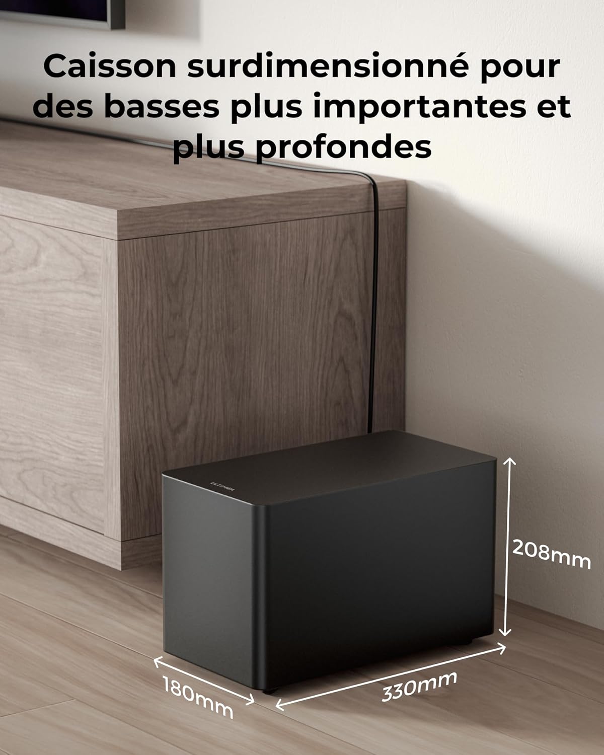 ULTIMEA Poseidon M60 Boom, 5.1ch soundbar met Dolby Atmos, thuisbioscoop 4D surround sound systeem, 340 W soundbar voor tv-apparaten met subwoofer, basversterking, app-bediening, Bluetooth 5.4
