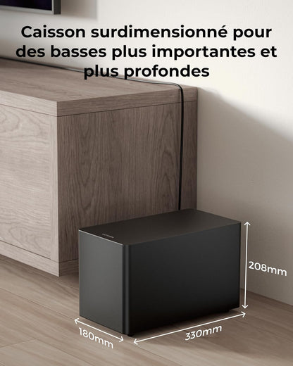 ULTIMEA Poseidon M60 Boom, 5.1ch soundbar met Dolby Atmos, thuisbioscoop 4D surround sound systeem, 340 W soundbar voor tv-apparaten met subwoofer, basversterking, app-bediening, Bluetooth 5.4
