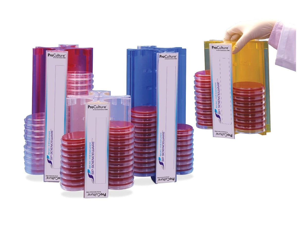 Bel-Art Easyplate 100mm Petri Schaal Rack; 48 Plaatsen, 91⁄2 in, Geel (F18982-0209)