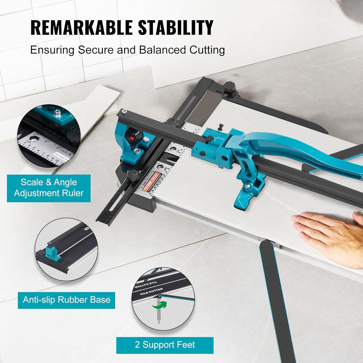 VEVOR 1200 mm handmatige tegelsnijder efficiënt snijden 120 cm met instelbare positionering