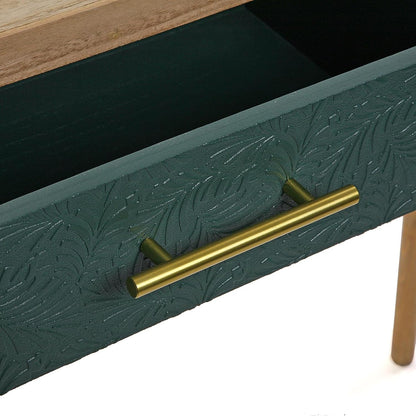 Versa Bridge Smalle hal of vestibule Entree hal meubilair, Console Tafel, met 3 lades, Afmetingen (H x B x H) 77 x 30 x 107 cm, Hout, Kleur Wit, Groen en Bruin