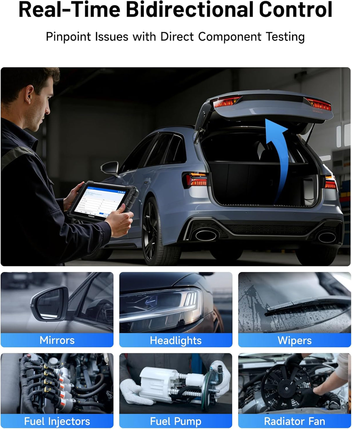 TOPDON ONE OBD2-scanner met diagnosefunctie, ECU-codering, OE-topologie, J2534-doorvoer, meer dan 50 services, bidirectionele diagnose met TopFix AI, FCA/Renault/VAG SFD SGW-toegang, CAN-FD & DoIP.