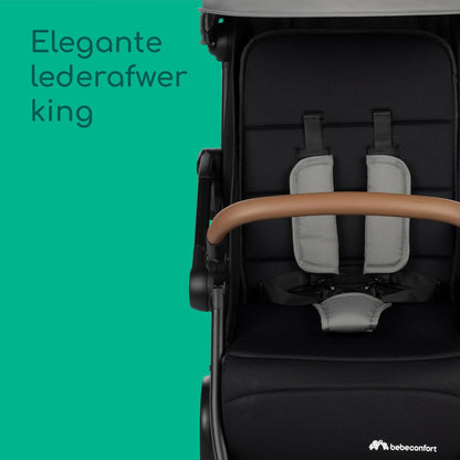 Bebeconfort Sunlite, Baby kinderwagen, 0-4 jr. (max. 22kg), lichtgewicht kinderwagen, vlakke ligstand, automatisch en compact inklapbaar, ligstand met één hand, grote opbergmand (5kg), Tinted Gray