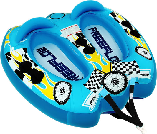 SereneLife Opblaasbare Sleeptube - Twee-Persoons Waterboot Float-Watersport Opblaasbare Trekboten/Tubes- Dubbele Zitplaatsen- PVC Blaas- Schuimkussen- Handgrepen
