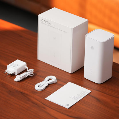 5G CPE 5s, H153, Sim van 5G-router, Wifi 6 AX3000, DL 3600 Mbps/UL 500 Mbps, Antenne met hoge versterking tot wel 9 dBi, LAN/WAN-poort, Gevisualiseerde wifidiagnose, 30 maanden garantie