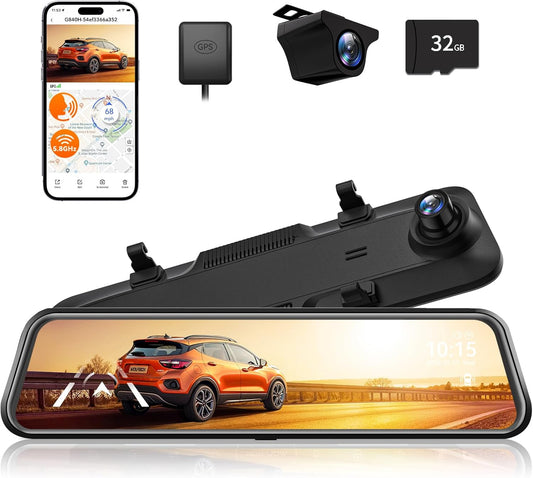 Spiegel Dashcam – Achteruitkijkspiegel Camera – Dashcam Spiegel – Autocamera – Spiegelcamera – 11,8 Inch Scherm – 2.5K Voor En 1080P Achter