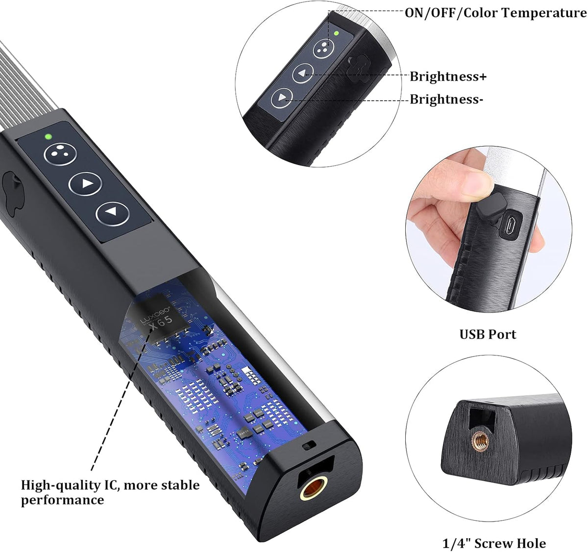 Led-videolamp – 2 stuks RGB videolichtstaaf, led video licht, handheld fotografie licht, camera licht – Met statieven 0,75 m tot 2,08 m – 1000 lumen, instelbare kleurtemperatuur 3000 K tot 6000 K
