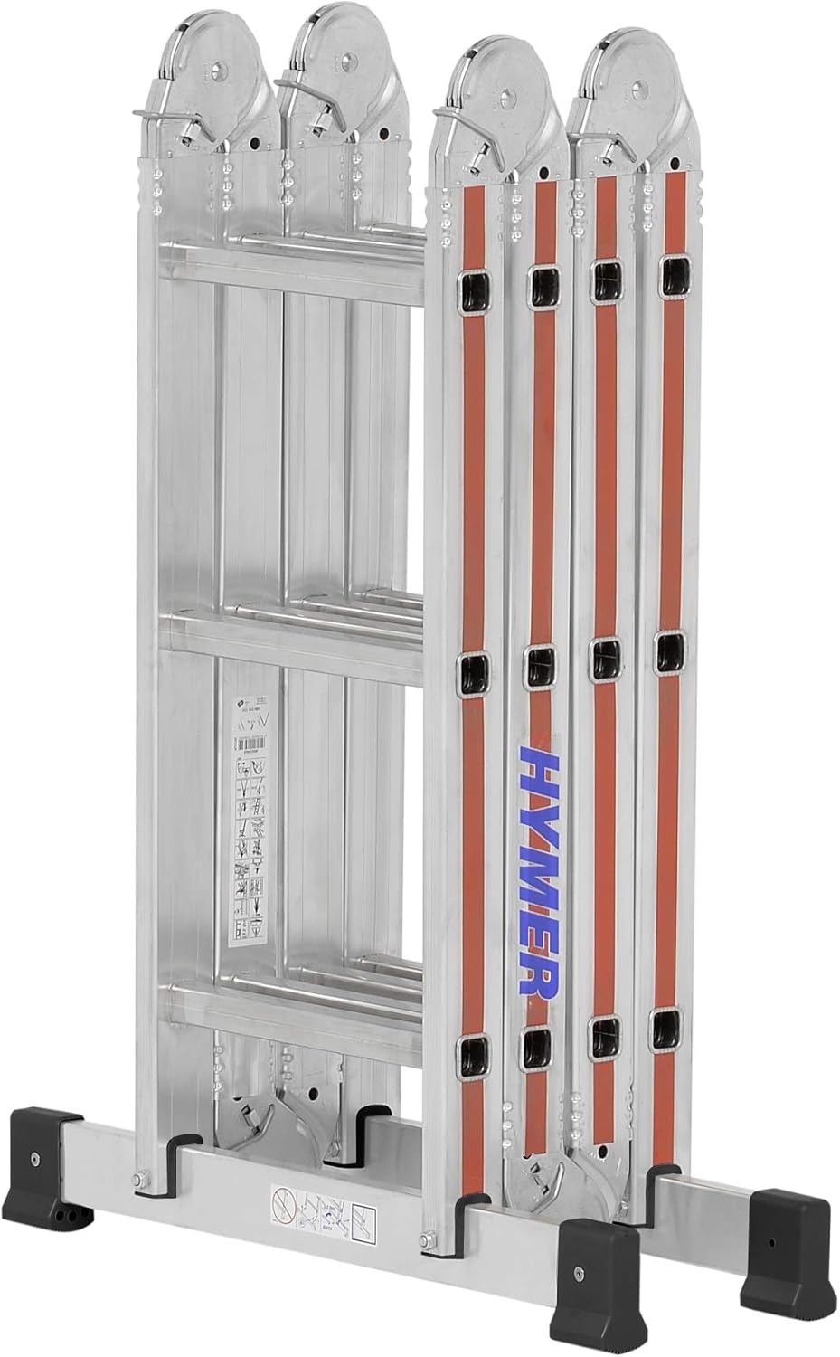 Hymer 414312 Multifunctionele ladder met werkplatform 4143 (4x3 sporten, holm 60 mm, aluminium ladder, vouwladder, ladder 3,47 m)