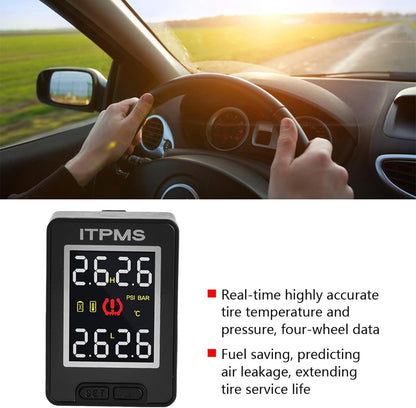 Car Tire Pressure System TPMS met 4 interne sensoren compatibel met voertuigen voor real-time monitoring van bandendruk en temperatuur