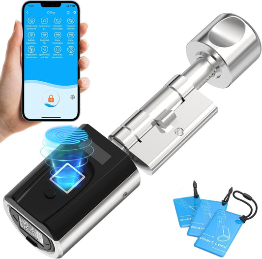 WELOCK SECBN51 elektronisch deurslot met vingerafdruk, voor huisdeur, RFID-kaarttransponder, Bluetooth wifi, app IP65, voor deuren van 30-70 mm