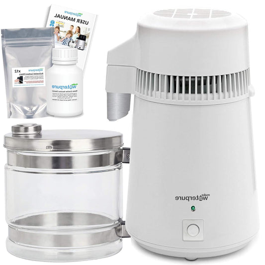 * Water distiller + 4 litre glass jug * Fastest device * + 12 filters! - QUORE