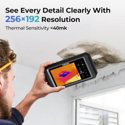 TOPDON Warmtebeeldcamera Android TC003 met 5 MP zichtcamera, 512 x 384 TISR resolutie, 25 Hz, -20 °C ~ 550 °C, warmtebeeldcamera's thermische camera met 5 inch touchscreen, 32 GB geheugen, USB C