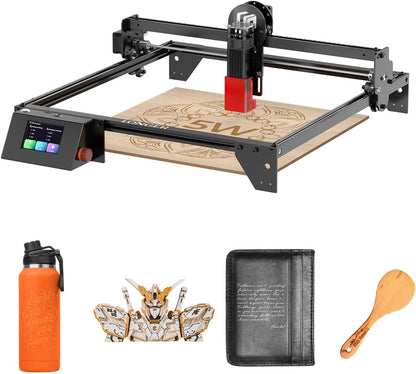 LONGER 5 W lasergraveermachine beginners, 400 × 400 mm graveerbereik, 3,5 inch kleuren-touchscreen, app-besturing offline, metaal/glas/houtgravure, ideaal voor kleine bedrijven