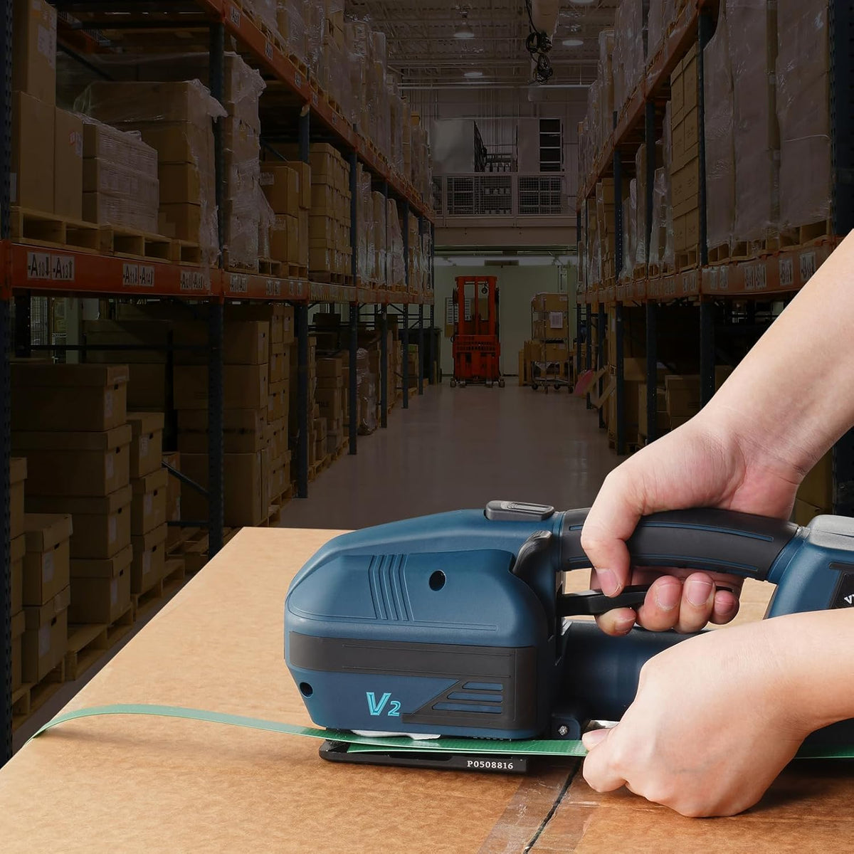 VEVOR Electric strapping tool for PP and PET strapping strips, width from 1 cm to 1.5 cm, automatic strapping machine, tension 600 N-3200 N, for pallet packaging
