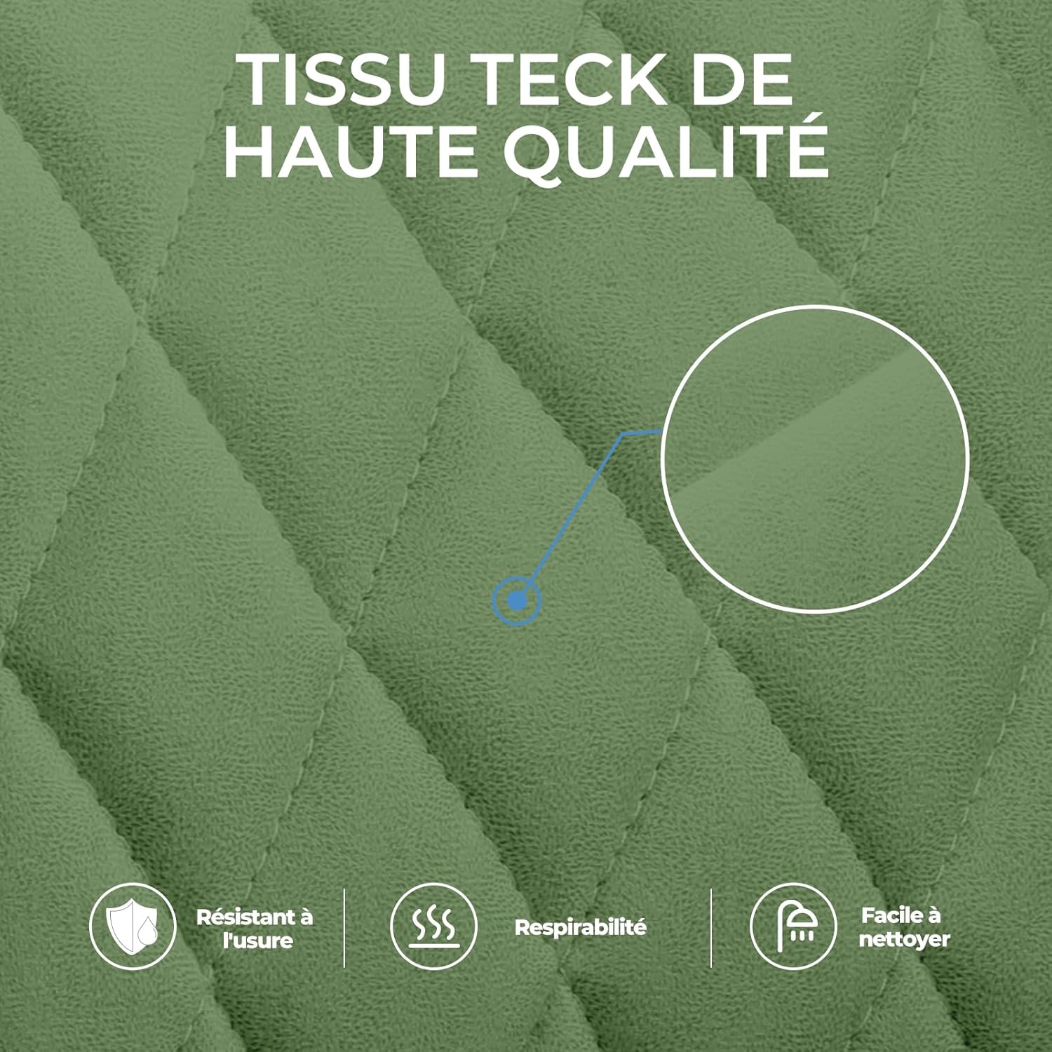GTPLAYER Ergonomic Gaming Chair, Adjustable Gaming Chair, Office Chair with Footrest, Adjustable Backrest for Work and Play Technological Fabric, Green - QUORE