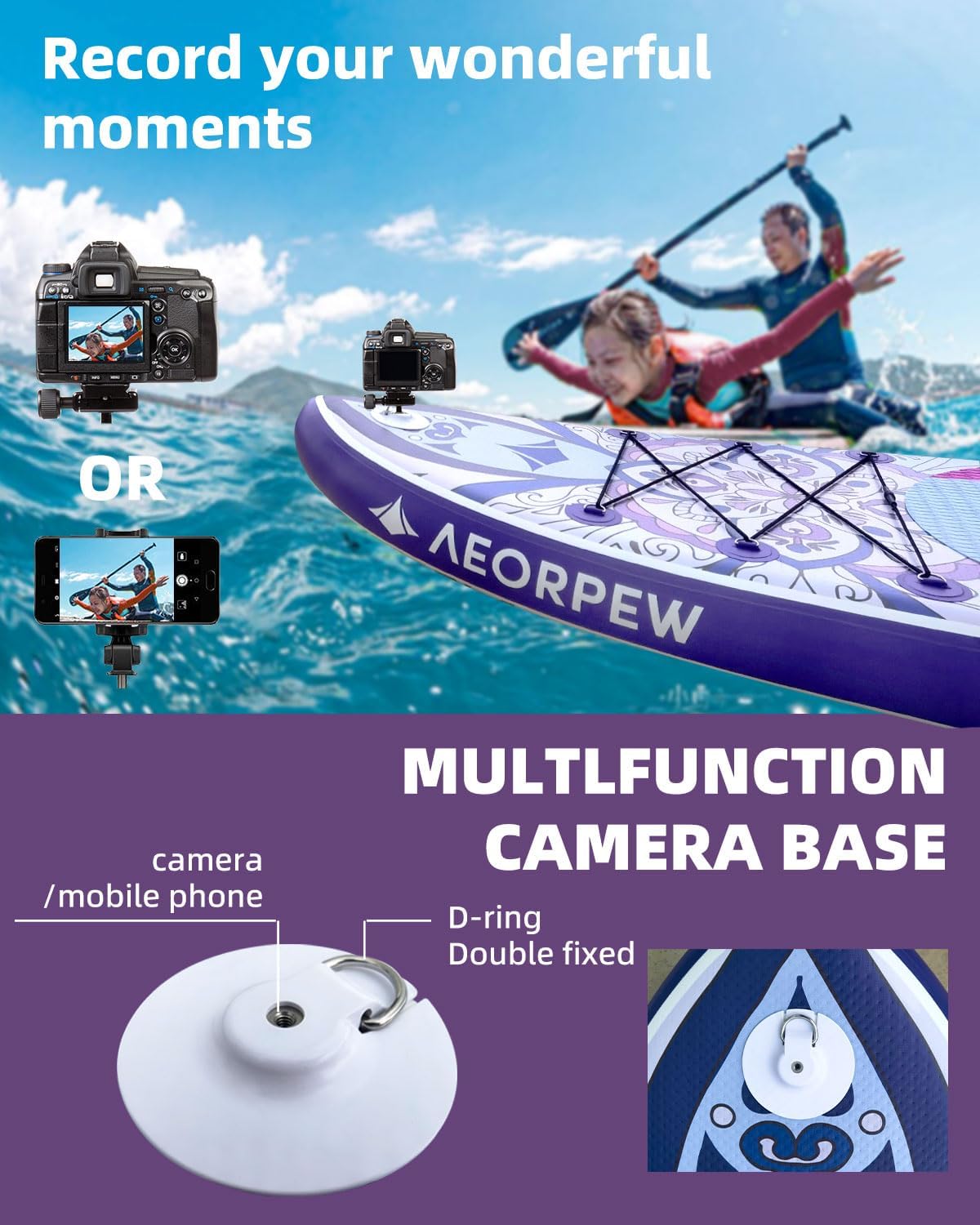 34" breed opblaasbaar paddleboard voor dames met premium paddleboardaccessoires, Adj SUP-peddel, 100 l rugzak, geschikt voor veelzijdige SUP-boards van alle vaardigheidsniveaus