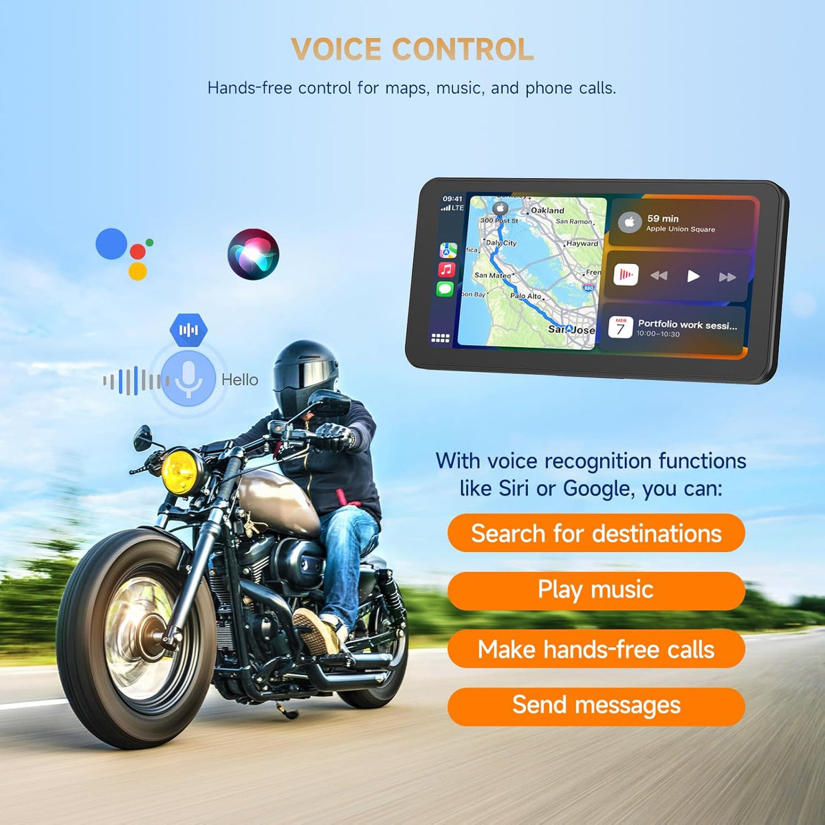 Motordisplay – Motorfiets Navigatiesysteem – Motor GPS – Motorfiets Screen – Motor Touchscreen – 6,25 Inch Helder Display – Volledig Waterdicht IP67