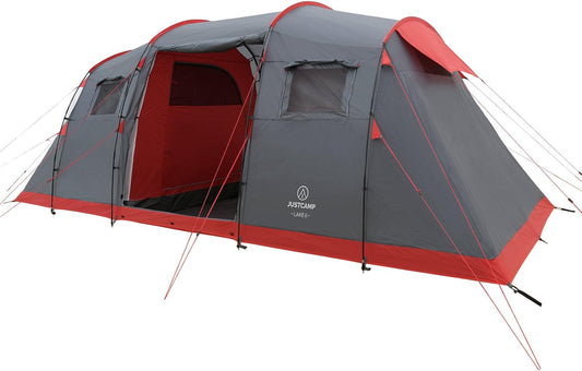 Justcamp Lake 6 Gezinstent (vis-à-vis tent) koepeltent voor 6 personen, 2 slaapcabines