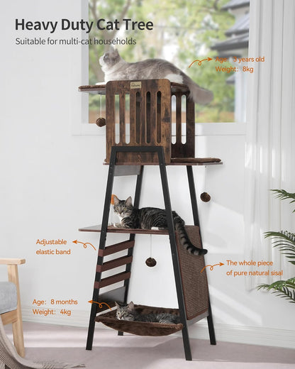Krabpaal – Kattenboom – Kattenmeubel – Kattentoren – Krabmeubel – 147 cm Hoog – Natuurlijk Sisal Krabvlak