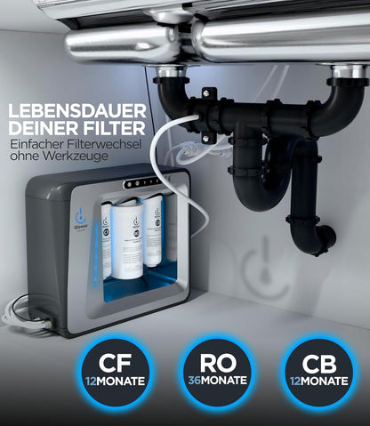 PR600 Home Water Purifier Reverse Osmosis 5 Phase Rapid Flow Pipe Water Purifier Decerialized Water Purifier Reverse Osmosis Drinking Water - QUORE