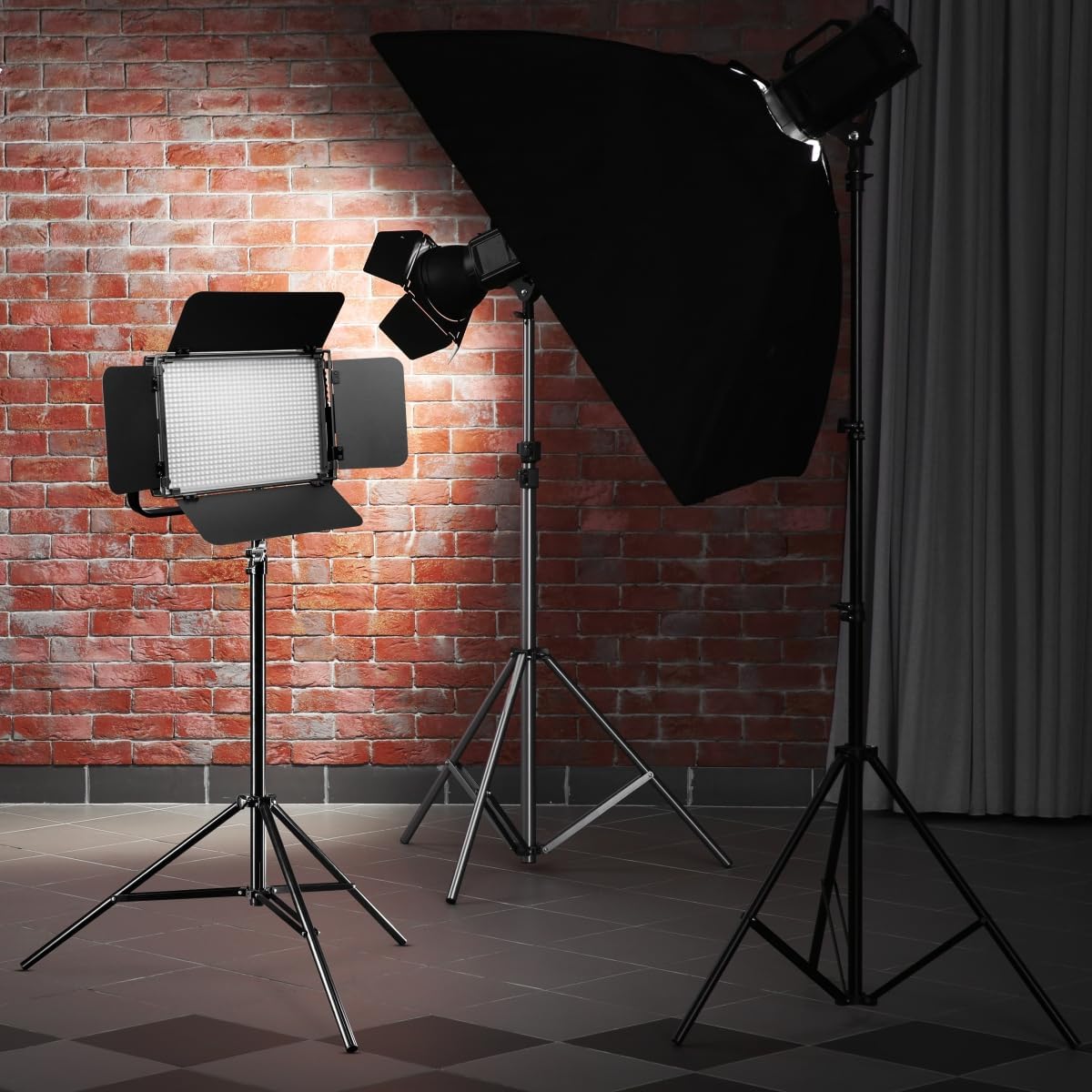 LED-vlaklamp Met Lampstatief – Videolamp – Fotolicht – Studiolicht – Continu Licht – 54W – Traploos Dimbaar 3200-5600K