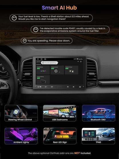 9" Autoradio 2 Din – Android Autoradio – Multimedia Systeem – Navigatiesysteem – Radio Speler – Draadloze CarPlay & Android Auto – DriveChat AI Assistent & GPS-Tracering