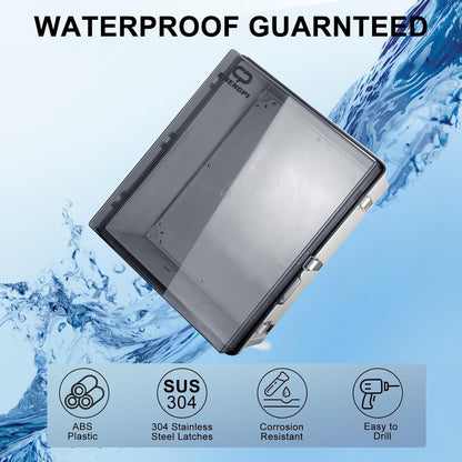 Waterdichte verdeelkast voor buiten, IP66 aansluitdoos, ABS, elektrische aansluitkast, doe-het-zelf kunststof behuizing, bedradingsschakelaar, box, 430 x 530 x 200 mm