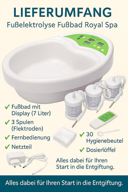 Voetelektrolyse voetbad – Voetenbad – Voetmassagebad – Galvanisch voetbad – Ionisch voetbad – 5 Programma's – Afstandsbediening
