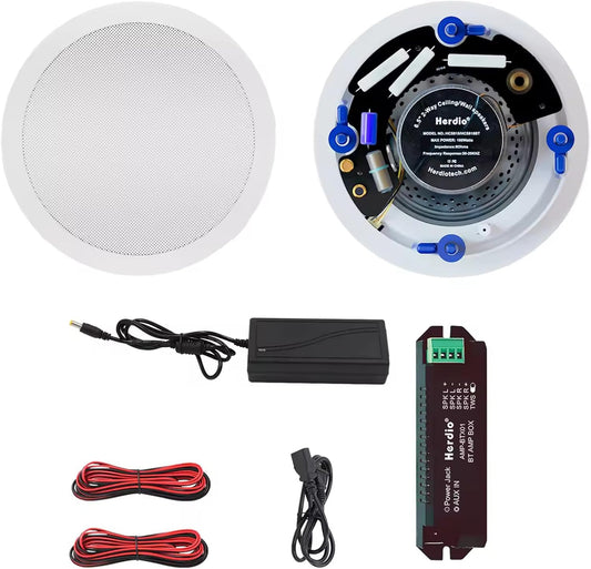 Herdio 6.5 Inch Bluetooth Plafond Luidsprekers 2 Manier 320 Watt Inbouw Stereo Geluid Plafond Luidspreker Voor Badkamer Slaapkamer Thuis Woonkamer