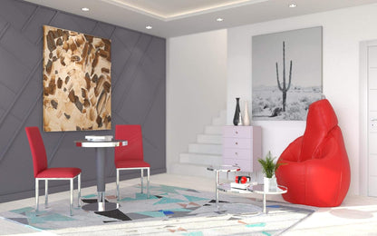 HAKU Salontafel chroom, Metaal, veiligheidsglas - Maat: B 58-140 cm x H 43 cm x D 50 cm, Stijl: Modern