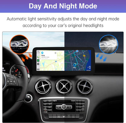 Road Top 10.25 Inch Car Radio Wireless CarPlay Android Car Touch Screen for Mercedes Benz A/CLA/GLA Class W176 C117 X117 X156 2013-2015 Year with NTG4.5/4.7 System, Support Mirrorlink - QUORE
