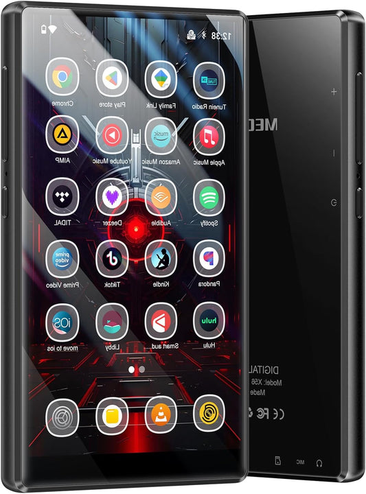 MECHEN 256GB MP3 Player Spotify with Bluetooth WiFi, Android 13 & WLAN Streaming, 5-Inch IPS Screen 1080P, Audible Deezer Amazon Music Pre-Installed - QUORE