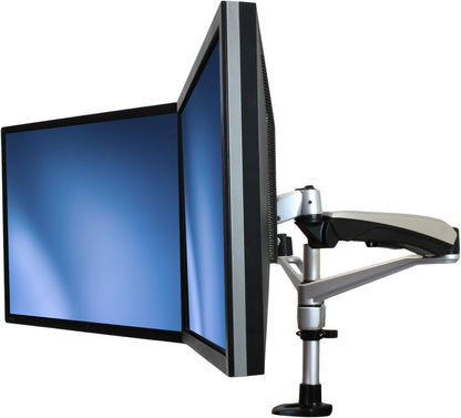 StarTech.com Dubbele monitorhouder met volledig beweegbare arm, stapelbaar, verwisselbare armen en veerondersteunde hoogteverstelling