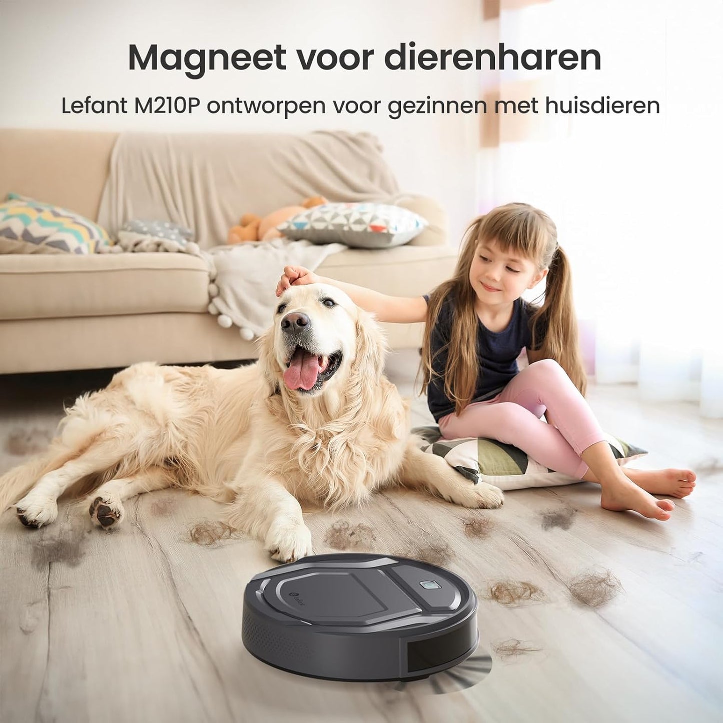 Lefant Robotstofzuiger M210P, Dun & Stil, 2200 Pa Zuigkracht, WiFi/Bluetooth/Alexa & App, 6 Reinigingsmodi, Zelfopladend, Tot 120 Min Looptijd, Ideaal Voor Dierenharen, Harde Vloeren & Tapijt
