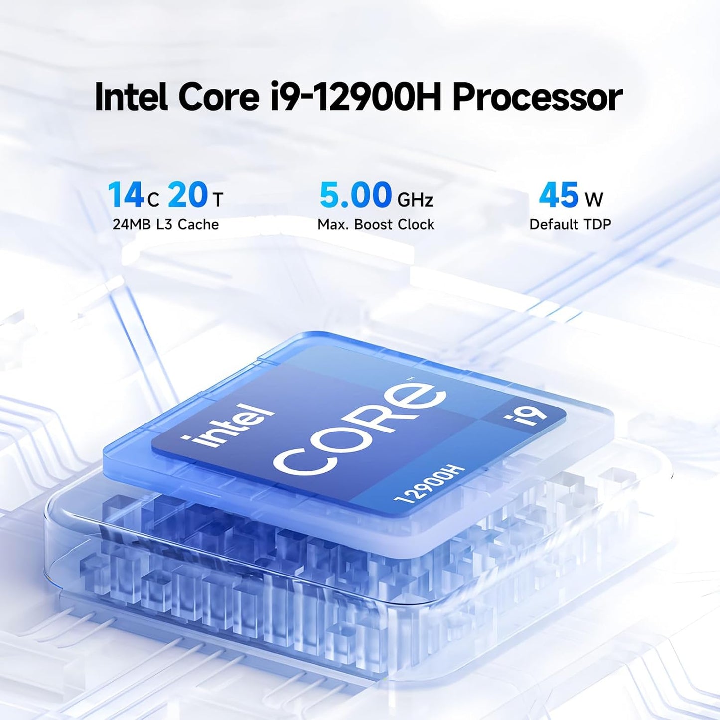 Reatan S8 Mini Gaming PC met Intel i9-12900H Mini-PC (14C/20T tot 5.0 GHz) 32GB DDR5 1TB PCIe 4.0 SSD Mini-Computer HDMI DP USB-ondersteuning Wi-Fi6 BT5.2 Dual 2.5G LAN