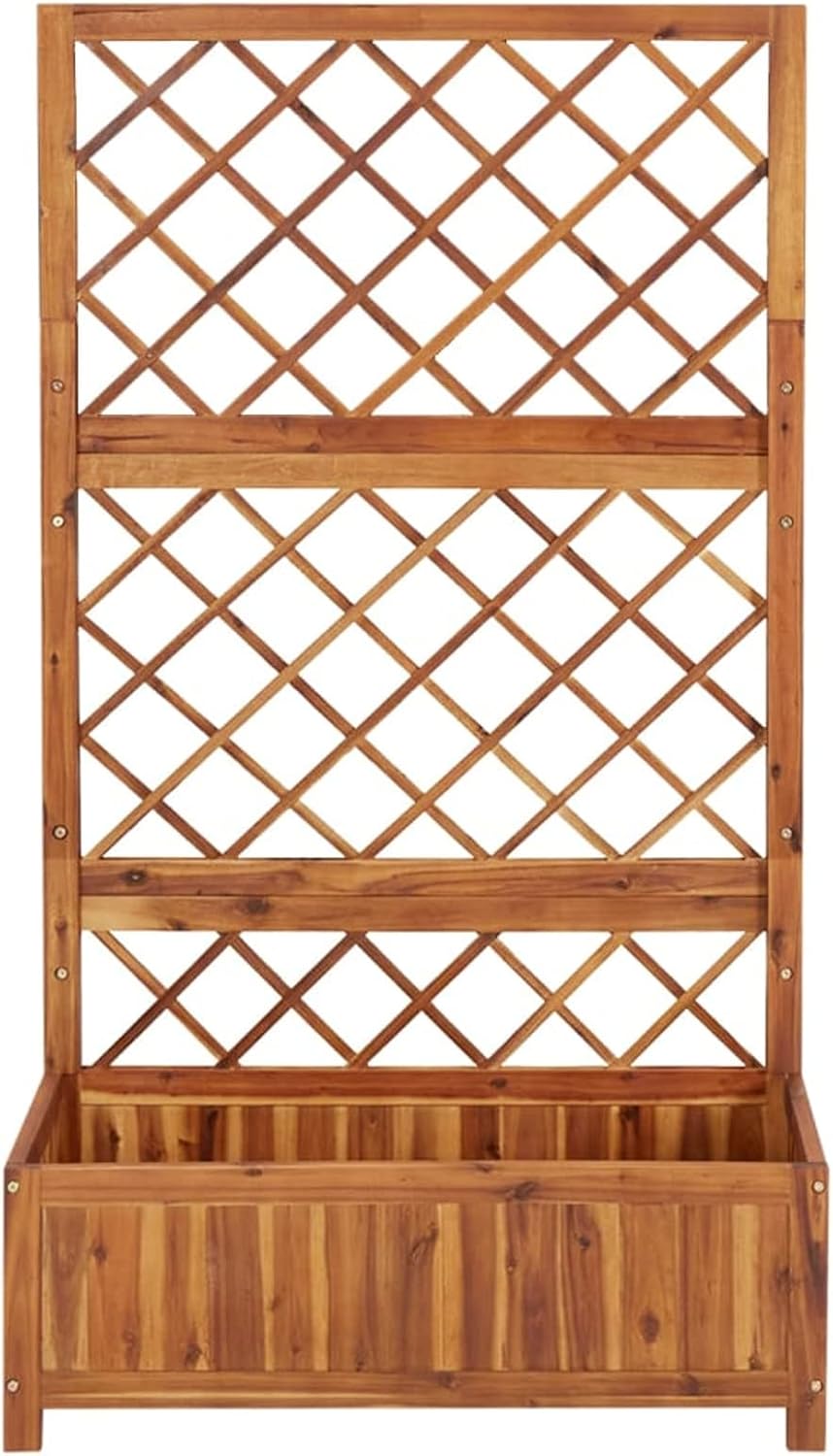 Trellis Planter, Outdoor Planter, Flower Pots for Flowers and Plants, Gardening, Urban Garden, Patio, Grow Table, Garden Home, Solid Acacia Wood, 85 x 38 x 150 cm - QUORE