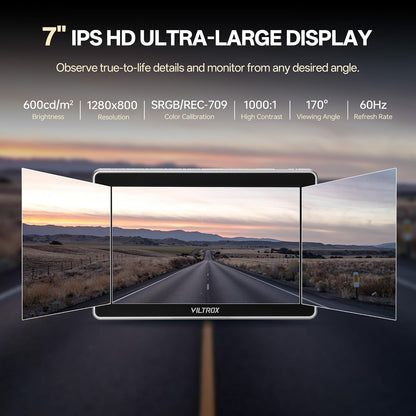 Cameramonitor 7 Inch – Field Monitor – Veldmonitor – Videomonitor – Camerascherm – Full HD 1920 x 1080 IPS-touchscreen – 4K HDMI en 3G-SDI Loop In/Out