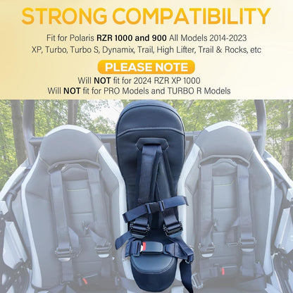 Bump Seat geschikt voor RZR 1000 en 900 (2014-2023) met 4-puntsgordel | Kinderzitje | opklapbare stoel