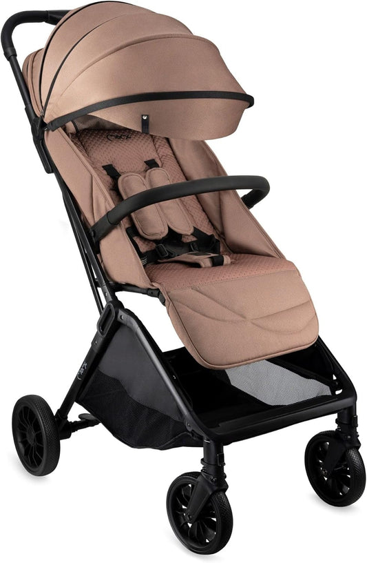 MoMi Andrea kinderwagen: zelfsluitend systeem, 5-punts veiligheidsgordel, bekerhouder, mand, tas, muggennet, regenbescherming, met dubbele functie